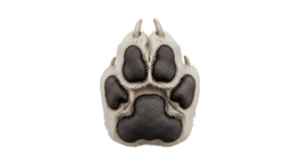 Detailed Paw Print Illustration on White Background.