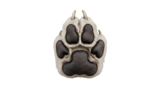 Detailed Paw Print Illustration on White Background.