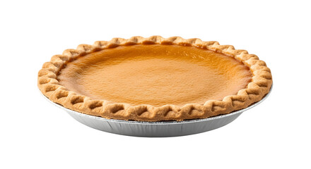 Delicious Homemade Pumpkin Pie in Aluminum Pan.