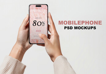 Hand Holding Phone Screen Mockup