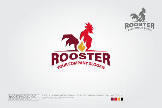 Rooster logo illustration. This logo template suitable for businesses, product names, restaurants serving chicken dishes, or can also be used for modern chicken farming business.