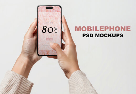 Hand Holding Phone Screen Mockup