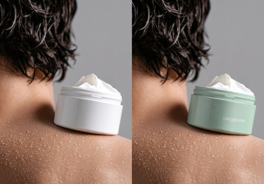 Moisturizing Cream On Shoulder Mockup