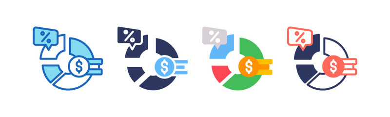 Break Even multistyle icon