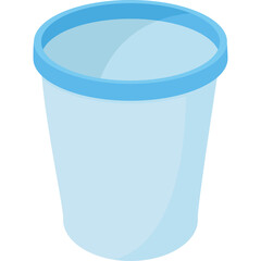 Light Blue Transparent Cylinder With A Light Blue Rim On A Transparent Background Simple Clean Vector Icon For Graphic Design