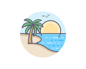 tropical island vector illustration
