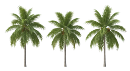 Lush tropical palm trees swaying gently, perfect for adding a relaxing, exotic vibe to vacation designs and summer promotions instantly