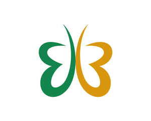B letter for butterfly logo