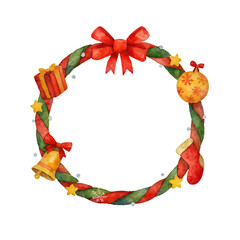Watercolor Christmas Wreath Frame