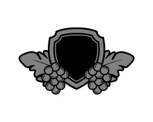 vector illustration of grapes with a label