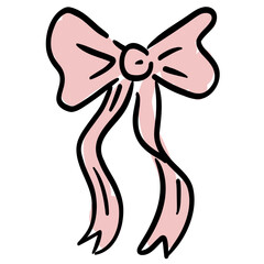 bow butterfly Merry Christmas hand drawn doodle icon vector 