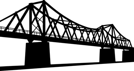 Obraz premium truss bridge with intricate geometric support structures and solid pillar foundations