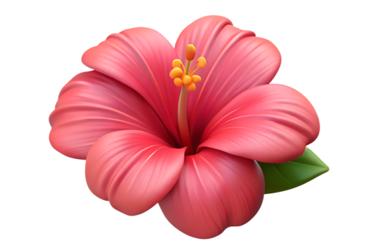 pink hibiscus flower isolated on white background