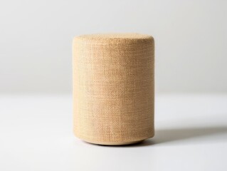Simple cylindrical wooden object with textured surface