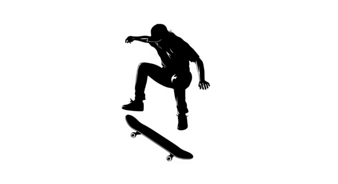 Abstract silhouette of a figure in motion isolated on transparent background