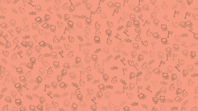 Animated Education Doodle Pattern. Seamless Loop with Wiggle Effect. School and Learning Icons Background