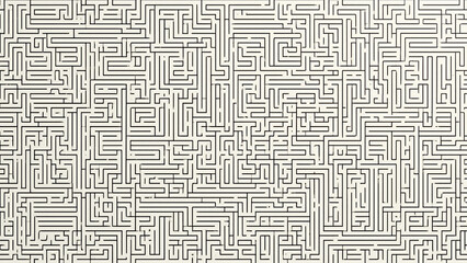 A continuous labyrinth line illustration background with a simple maze layout