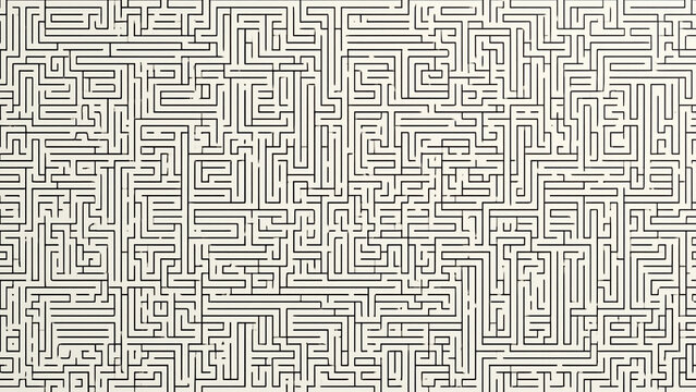 A continuous labyrinth line illustration background with a simple maze layout