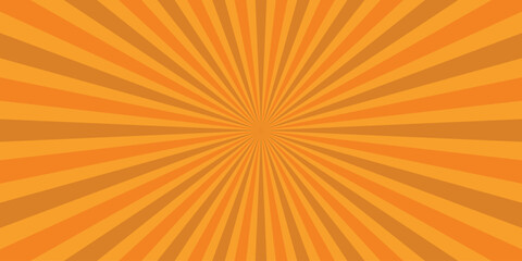 Obraz premium Vibrant Orange Radial Burst Background with Alternating Stripes and Concentric Rays Emanating from the Center