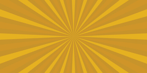 Warm Golden Yellow Sunburst Background with Radial Stripes in a Vintage Comic Book Style for Design Projects