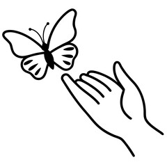 Simple white butterfly silhouette with detailed wings isolated on white background silhouette