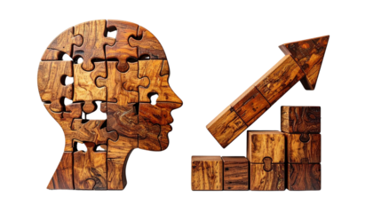 Knowledge Growth Puzzle Variations — isolated on transparent background