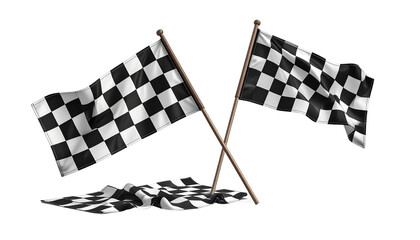 Fototapeta premium Racing Flag Set — isolated on transparent background