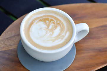 hot cofffee, cappuccino coffee or latte coffee or flat white