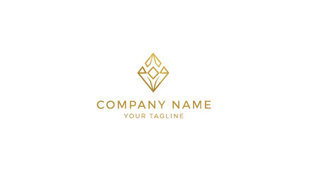 Elegant Golden Geometric Logo Design with Company Name Placeholder.