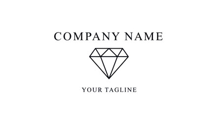 Fototapeta premium Minimalist Diamond Logo Design for Company Branding.