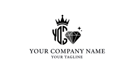 Elegant YDS Monogram Logo with Crown and Diamond Design.