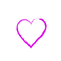 Vibrant neon pink heart outline glowing brightly against a deep black background