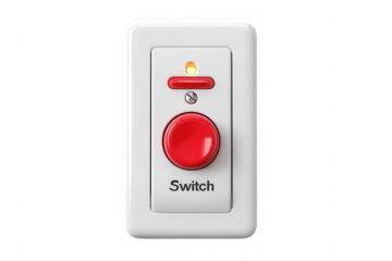 Emergency Switch: A close-up shot of a red emergency switch, ready for activation. the importance of safety and preparedness.
