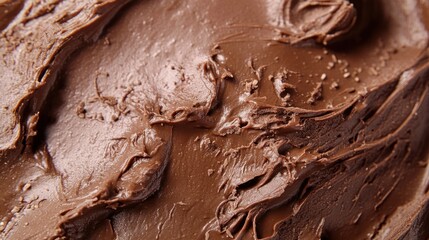 Obraz premium Close-up Chocolate Spread Texture, Smooth Surface