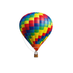 Naklejka premium Colorful hot air balloon floating isolated on a transparent background