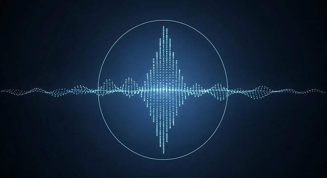 Digital sound wave visualization, audio frequency analysis, data representation.