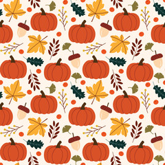 Autumn fall thanksgiving seamless repeat pattern