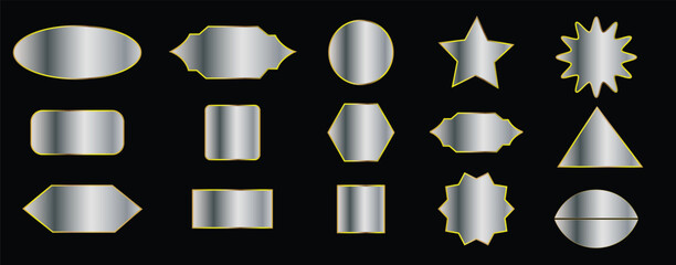 vector silver gradient styles. Golden squares collection with contour. Golden background texture. Mega collection golden gradient materials. EPS10