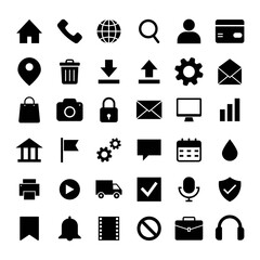 Simple flat icons set