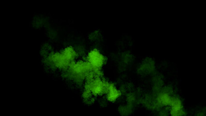 Fototapeta premium Abstract green smoke misty fog on isolated black background. Texture overlays. Design element.