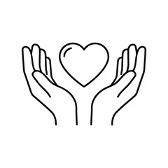 Obraz premium Hands holding a heart symbol, representing care and love