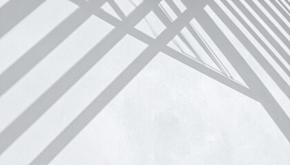 Abstract Window Shadow Lines on White Wall Background Minimalist