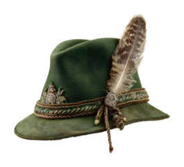 Traditional bavarian hats a rustic display of cultural heritage isolated on transparent background