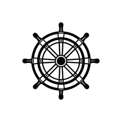 Obraz premium Ship wheel silhouette, wheel silhouette vector