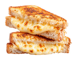 Delicious grilled cheese sandwich kitchen food isolated on transparent background