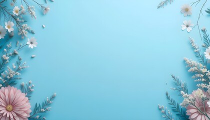 Light Blue Background with Blank Space for Graphic Elements or Text Design