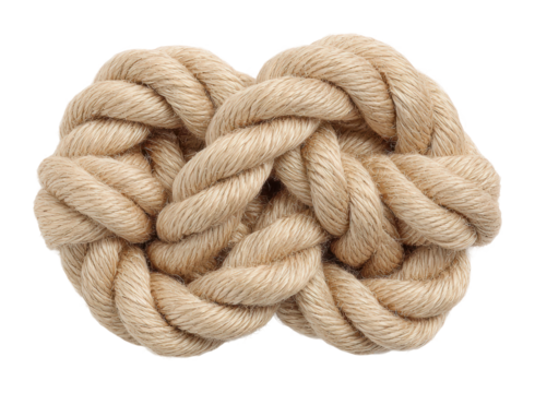 Knot tying techniques workshop instructional guide isolated on transparent background