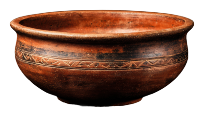 Ancient pottery display museum exhibit ceramic artifact isolated on transparent background