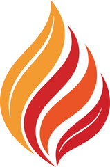 Obraz premium Modern Flame Logo Design in Red and Orange Gradient Vector Illustration