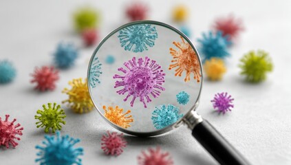 Colorful virus models under a magnifying glass